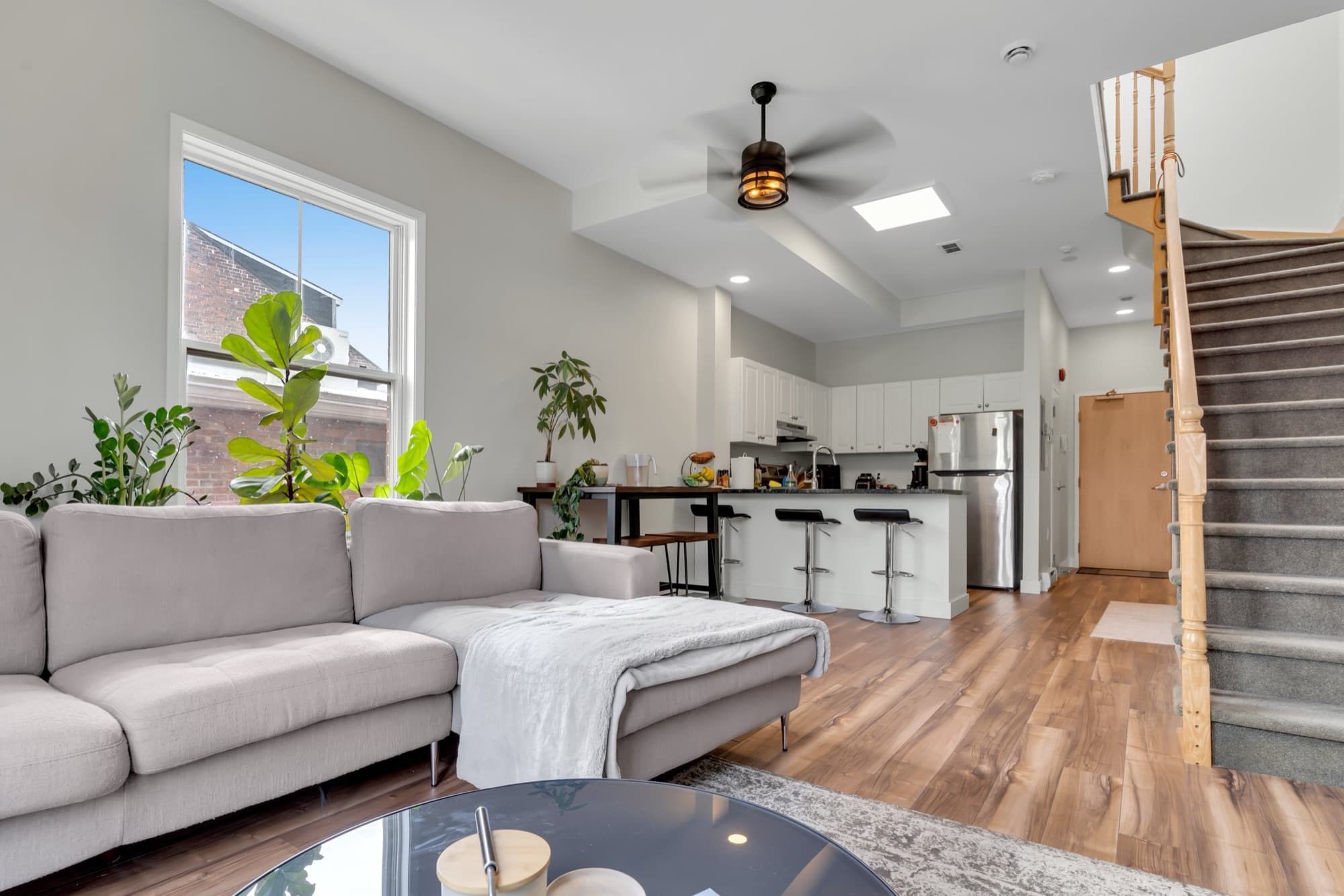 Living room in a Keystone apartment on Princess Street, Kingston